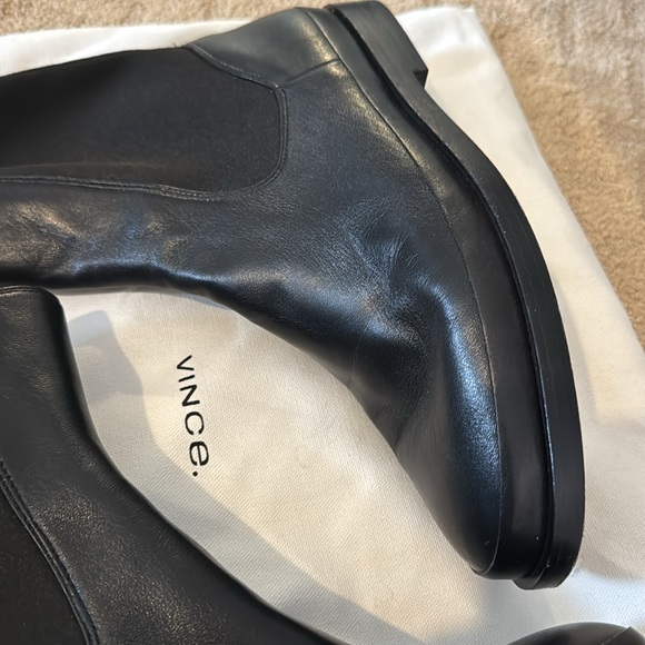 Vince Black Leather Booties 7.5 - Picture 4 of 4